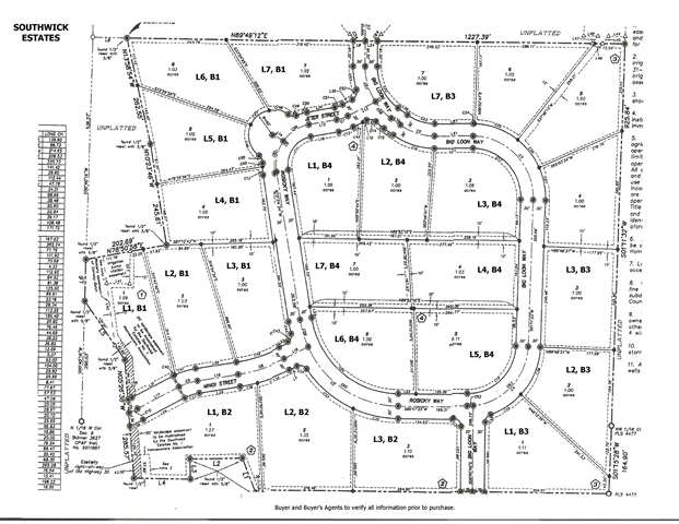 Southwick Estates Middleton plat map
